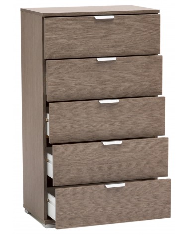RD305 Rovere Grigio 5 cassetti aperto