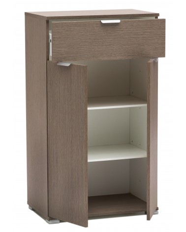 RD306 Armadio Rovere Grigio 2 ante + cassetto aperto