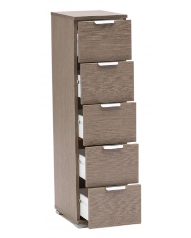 RD310 Rovere Grigio 5 cassetti aperto