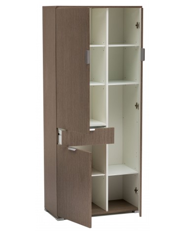 RD400 Armadio rovere grigio 3 ante + cassetto aperto