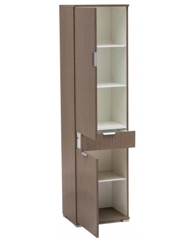RD401 Armadio Rovere grigio 2 ante + cassetto aperto