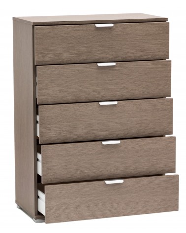 RD612 Rovere Grigio cassettiera 5 cassetti aperto